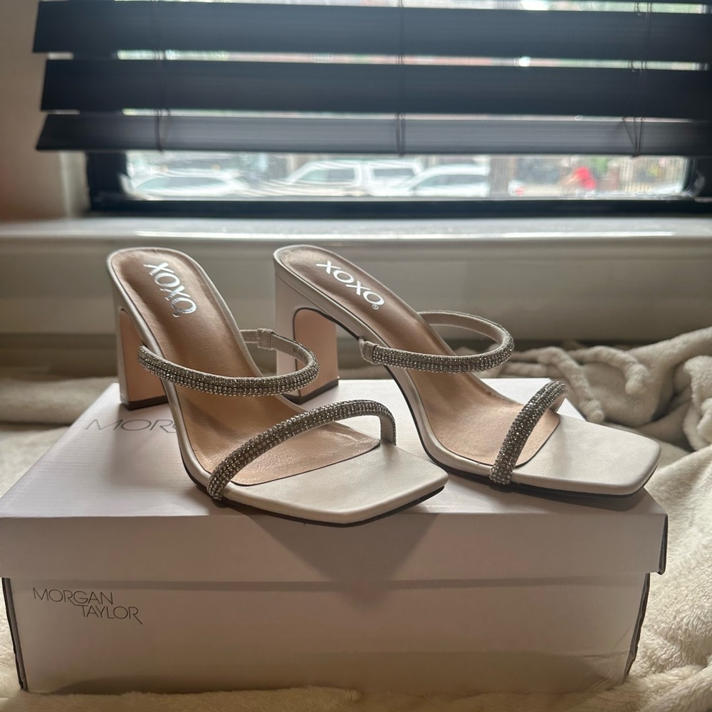 Sparkle strap heels